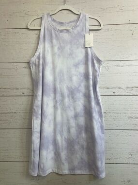 A New Day Lavender and White Tie Dye Style Tank Dress, size XL, NWT